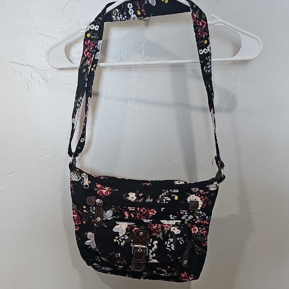 Floral Black Shoulder Bag